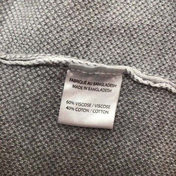 LONG duster long sweater Cardigan Robe plaid grey white pockets XL - Picture 7 of 14